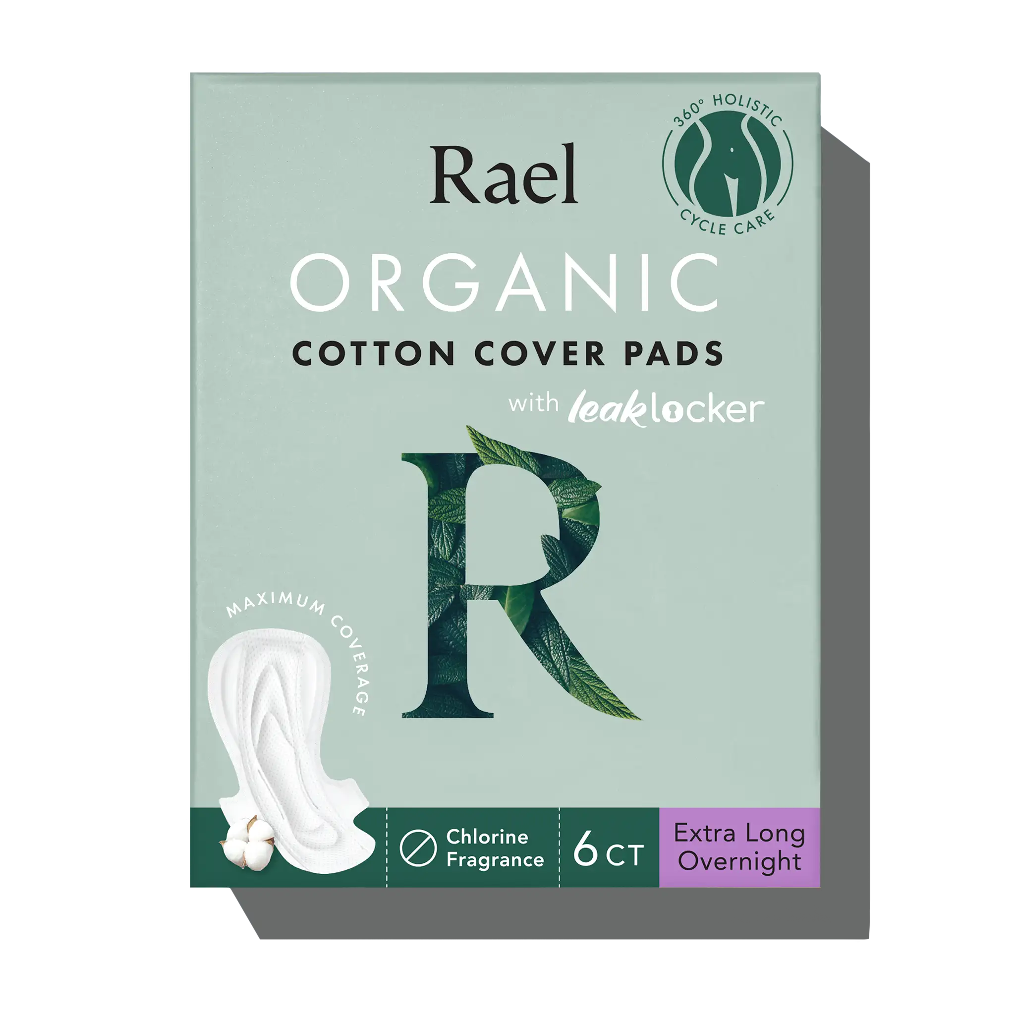 Extra Long Overnight Organic Cotton Cover Pads With Wings J3