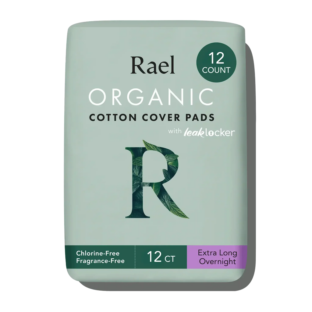 Extra Long Overnight Organic Cotton Cover Pads With Wings J3