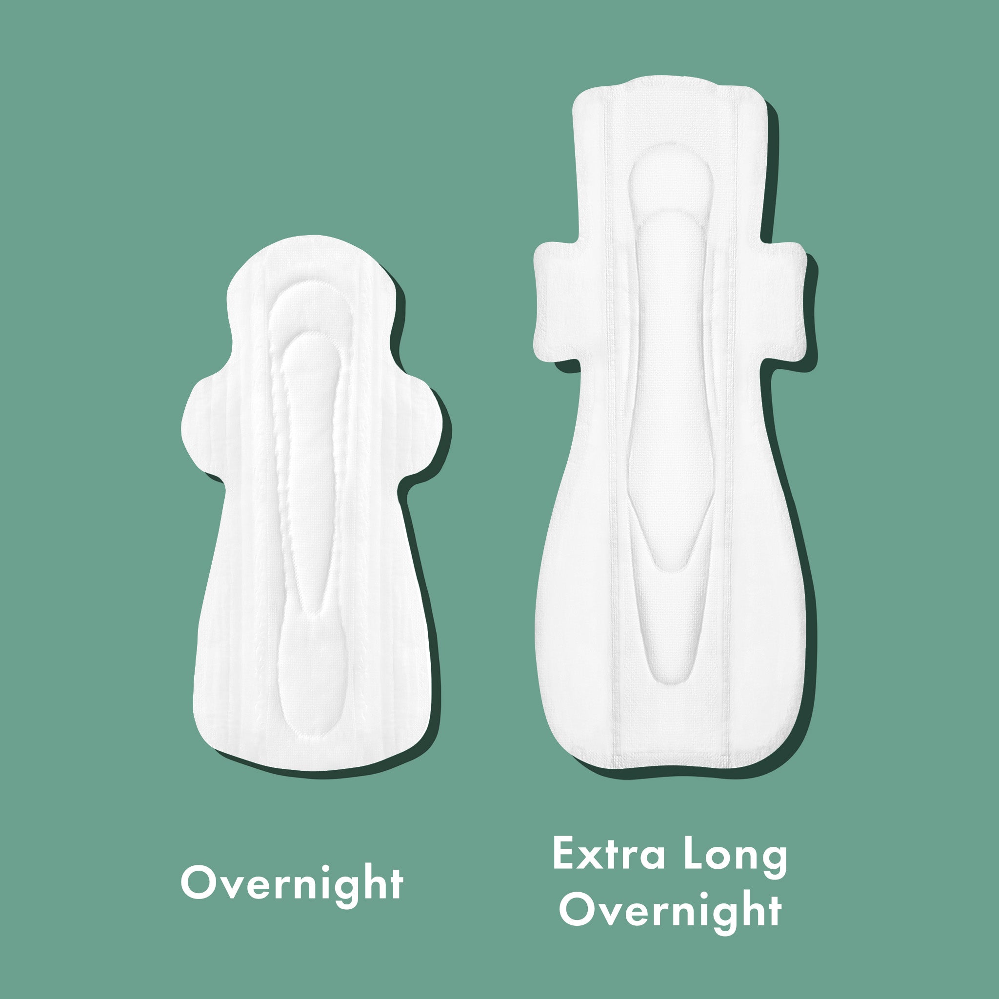 Extra Long Overnight Organic Cotton Cover Pads With Wings J3