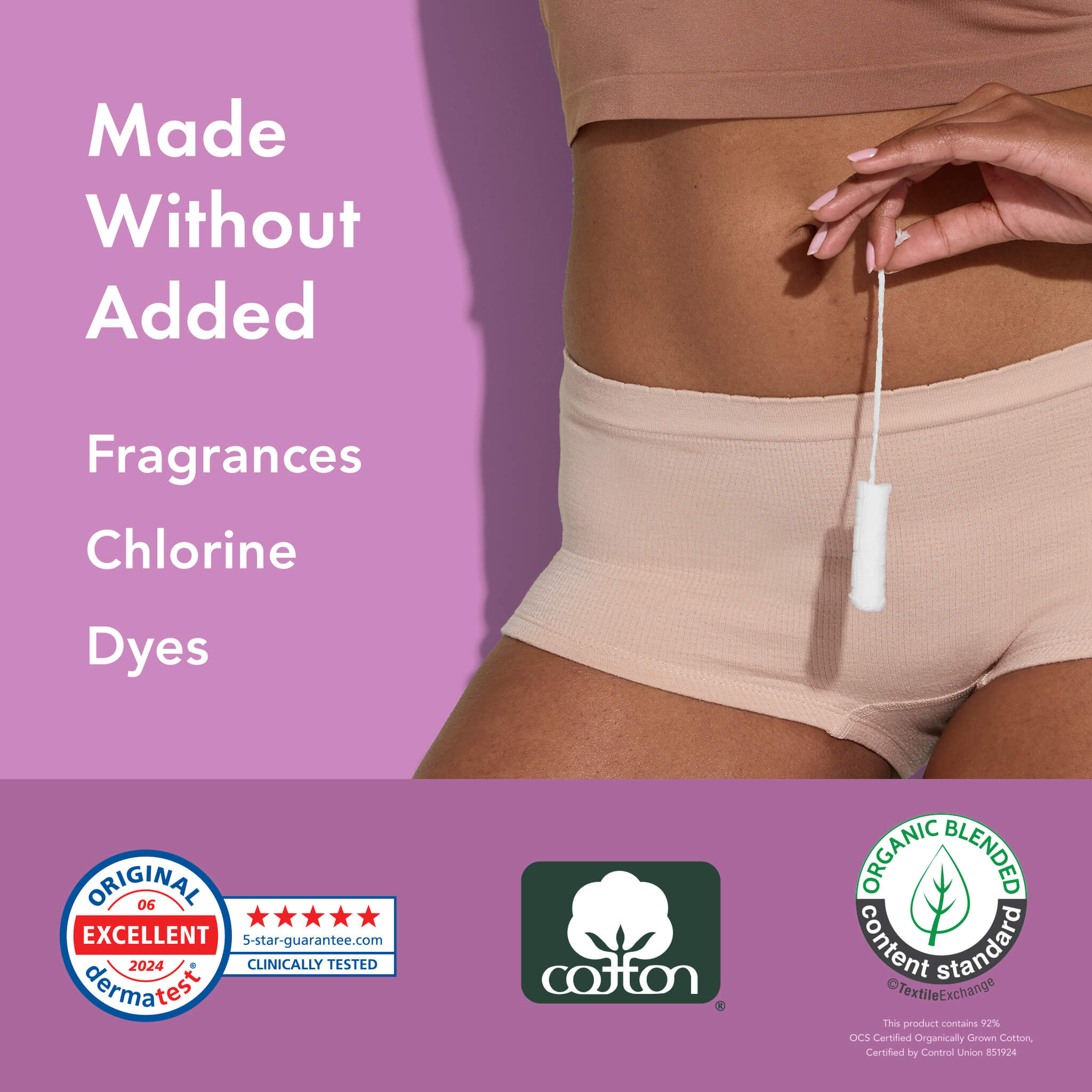 Super Slim Applicator Tampons Made With Organic Cotton U8